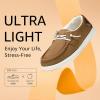 imageSTQ Womens Slip on Fur Lined LoafersOrthopedic Cozy Ultralight Boat Casual Shoes with Arth SupportOre Brown