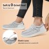 imageSTQ Womens Slip on LoafersOrthopedic Comfotable Ultralight Boat Casual Shoes with Arth SupportLight Grey