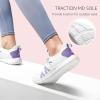imageSTQ Womens Slip on Sneakers Breathable Tennis Arch Support Comfortable Walking Shoes Plantar Fasciitis Orthopedic Workout Gym Cross Training Athletic StandingWhite Purple