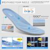 imageSTQ Womens Slip on Sneakers Breathable Tennis Arch Support Comfortable Walking Shoes Plantar Fasciitis Orthopedic Workout Gym Cross Training Athletic StandingMix Light Blue