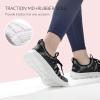 imageSTQ Womens Slip on Sneakers Breathable Tennis Arch Support Comfortable Walking Shoes Plantar Fasciitis Orthopedic Workout Gym Cross Training Athletic StandingMix Black