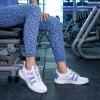 imageSTQ Womens Slip on Sneakers Breathable Tennis Arch Support Comfortable Walking Shoes Plantar Fasciitis Orthopedic Workout Gym Cross Training Athletic StandingWhite Purple