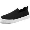 imageSTQ Womens Wide Toe Box Barefoot Shoes Knit Casual Slip on Shoes for SummerBlack White