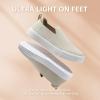 imageSTQ Womens Wide Toe Box Barefoot Shoes Knit Casual Slip on Shoes for SummerIntellectual Nude