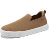imageSTQ Womens Wide Toe Box Barefoot Shoes Knit Casual Slip on Shoes for SummerOre Brown