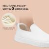 imageSTQ Womens Wide Toe Box Barefoot Shoes Knit Casual Slip on Shoes for SummerVanilla White