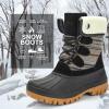 imageSTQ Womens Winter Duck Boots Waterproof Cold Weather Snow BootsBlackStripe