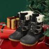 imageSTQ Womens Winter Duck Boots Waterproof Cold Weather Snow BootsBlackStripe