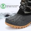 imageSTQ Womens Winter Duck Boots Waterproof Cold Weather Snow BootsBlackStripe
