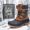 imageSTQ Womens Winter Duck Boots Waterproof Cold Weather Snow BootsBrown Grey