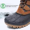 imageSTQ Womens Winter Duck Boots Waterproof Cold Weather Snow BootsBrown Grey