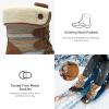 imageSTQ Womens Winter Duck Boots Waterproof Cold Weather Snow BootsTaupe Stripe