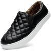 imageSTQ Loafers for Women Memory Foam Slip On Sneakers EleeS Quilted 10 Comfort Fall ShoesBlack Leopard