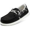 imageSTQ Womens Boat Shoes with Orthopedic Insole Slip On Business Casual Shoes for Plantar Fasciitis Lightweight LoafersBlack White Bohe