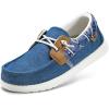 imageSTQ Womens Boat Shoes with Orthopedic Insole Slip On Business Casual Shoes for Plantar Fasciitis Lightweight LoafersDenim Blue