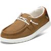 imageSTQ Womens Slip on Fur Lined LoafersOrthopedic Cozy Ultralight Boat Casual Shoes with Arth SupportOre Brown