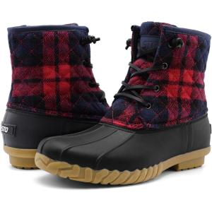 imageSTQ Duck Boots for Women Waterproof Winter Boots Quilted Snow BootsMultiPlaid