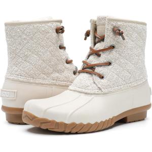 imageSTQ Duck Boots for Women Waterproof Winter Boots Quilted Snow BootsWarm Wood