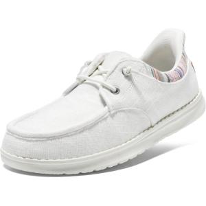 imageSTQ Slip On Women Boat ShoesOrthopedic Plantar Fasciitis Relief Ultralight Arch Support SneakersCloud White