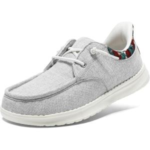imageSTQ Slip On Women Boat ShoesOrthopedic Plantar Fasciitis Relief Ultralight Arch Support SneakersIron Grey