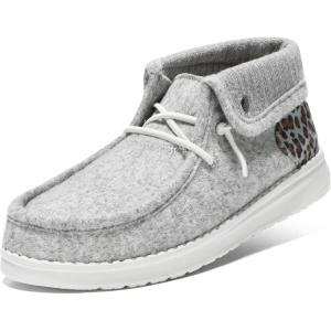 imageSTQ Slip on Orthopedic Shoes Ultralight Ankle Boots for Womens High Top Casual Loafers with Arch SupportLight Grey Leopard
