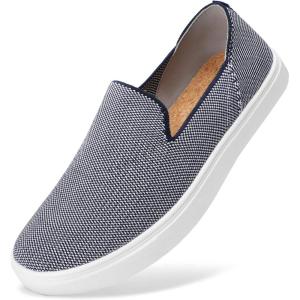 imageSTQ Slip on Shoes for Women Breathable Fashion Sneakers Comfortable Knit Casual ShoesIron Grey