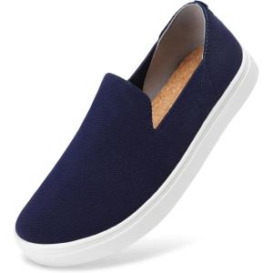 imageSTQ Slip on Shoes for Women Breathable Fashion Sneakers Comfortable Knit Casual ShoesNavy