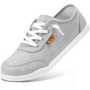 imageSTQ Women Slip On Shoeswith Orthopedic Insole Low Top Classic Fashion Canvas Sneakers  Plantar Fasciitis ShoesLight Grey