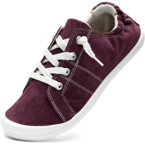 imageSTQ Women Slip On Sneakers Comfortable Casual Canvas ShoesGrape Purple