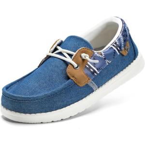 imageSTQ Womens Boat Shoes with Orthopedic Insole Slip On Business Casual Shoes for Plantar Fasciitis Lightweight LoafersDenim Blue