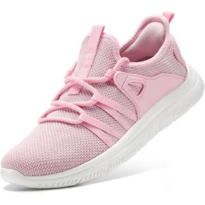 imageSTQ Womens Slip on Sneakers Breathable Tennis Arch Support Comfortable Walking Shoes Plantar Fasciitis Orthopedic Workout Gym Cross Training Athletic StandingMix Pink
