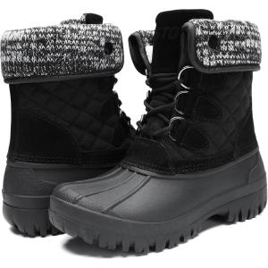 imageSTQ Womens Winter Duck Boots Waterproof Cold Weather Snow BootsBlack