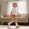 imageBaby Shoes Boys Girls Infant Toddler Sneakers Barefoot Wide Toe Box Walking NonSlip Lightweight Comfortable First Walking Tennis Outdoor ActivitiesBeige White