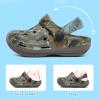 imageSTQ Kids Garden Clogs with Backstrap  Slip on Boys Girls Water Sandals  Fuzzy Lined Slippers  Toddler Little Kid Big Kid01 Khaki Camo