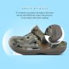 imageSTQ Kids Garden Clogs with Backstrap  Slip on Boys Girls Water Sandals  Fuzzy Lined Slippers  Toddler Little Kid Big Kid01 Khaki Camo