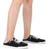 imageSTQ Slip On Mule Sneakers Slide on Canvas Shoes Casual Blackless Orthopedic Shoes with Arch Support Warm Wood Beige Size 6Black White