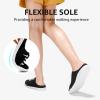 imageSTQ Slip On Mule Sneakers Slide on Canvas Shoes Casual Blackless Orthopedic Shoes with Arch Support Warm Wood Beige Size 6Black White