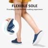 imageSTQ Slip On Mule Sneakers Slide on Canvas Shoes Casual Blackless Orthopedic Shoes with Arch Support Warm Wood Beige Size 6Denim Blue