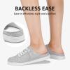 imageSTQ Slip On Mule Sneakers Slide on Canvas Shoes Casual Blackless Orthopedic Shoes with Arch Support Warm Wood Beige Size 6Iron Grey
