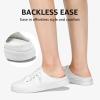 imageSTQ Slip On Mule Sneakers Slide on Canvas Shoes Casual Blackless Orthopedic Shoes with Arch Support Warm Wood Beige Size 6Vanilla White