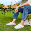 imageSTQ Slip On Mule Sneakers Slide on Canvas Shoes Casual Blackless Orthopedic Shoes with Arch Support Warm Wood Beige Size 6Vanilla White