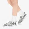 imageSTQ Slip on Sneakers for Women Casual Canvas Shoes Machine WashableBlack White Leopard