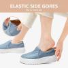 imageSTQ Womens Platform Sneakers Slip On Business Casual Shoes Quilted Fall Loafers Comfortable LightweightDenim Blue