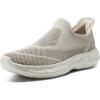 imageSTQ Womens Slip on Sneakers CloudLike Sole Maternity Walking ShoesTaupe