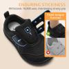 imageToddler Wide Toe Box Barefoot Shoes Boys Girls Sneakers Kids Tennis Shoes Preschool Non Slip Lightweight Comfortable First Walking Shoes Running Outdoor ActivitiesAll Black