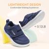 imageToddler Wide Toe Box Barefoot Shoes Boys Girls Sneakers Kids Tennis Shoes Preschool Non Slip Lightweight Comfortable First Walking Shoes Running Outdoor ActivitiesNavy White