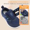 imageToddler Wide Toe Box Barefoot Shoes Boys Girls Sneakers Kids Tennis Shoes Preschool Non Slip Lightweight Comfortable First Walking Shoes Running Outdoor ActivitiesNavy White