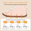 imageToddler Wide Toe Box Barefoot Shoes Boys Girls Sneakers Kids Tennis Shoes Preschool Non Slip Lightweight Comfortable First Walking Shoes Running Outdoor ActivitiesBeige White