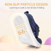 imageToddler Wide Toe Box Barefoot Shoes Boys Girls Sneakers Kids Tennis Shoes Preschool Non Slip Lightweight Comfortable First Walking Shoes Running Outdoor ActivitiesNavy White