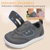 imageWide Toe Box Toddler Shoes Zero Drop Boys Girls Barefoot Shoe NonSlip Little Kids Sneakers for First WalkingDark Grey